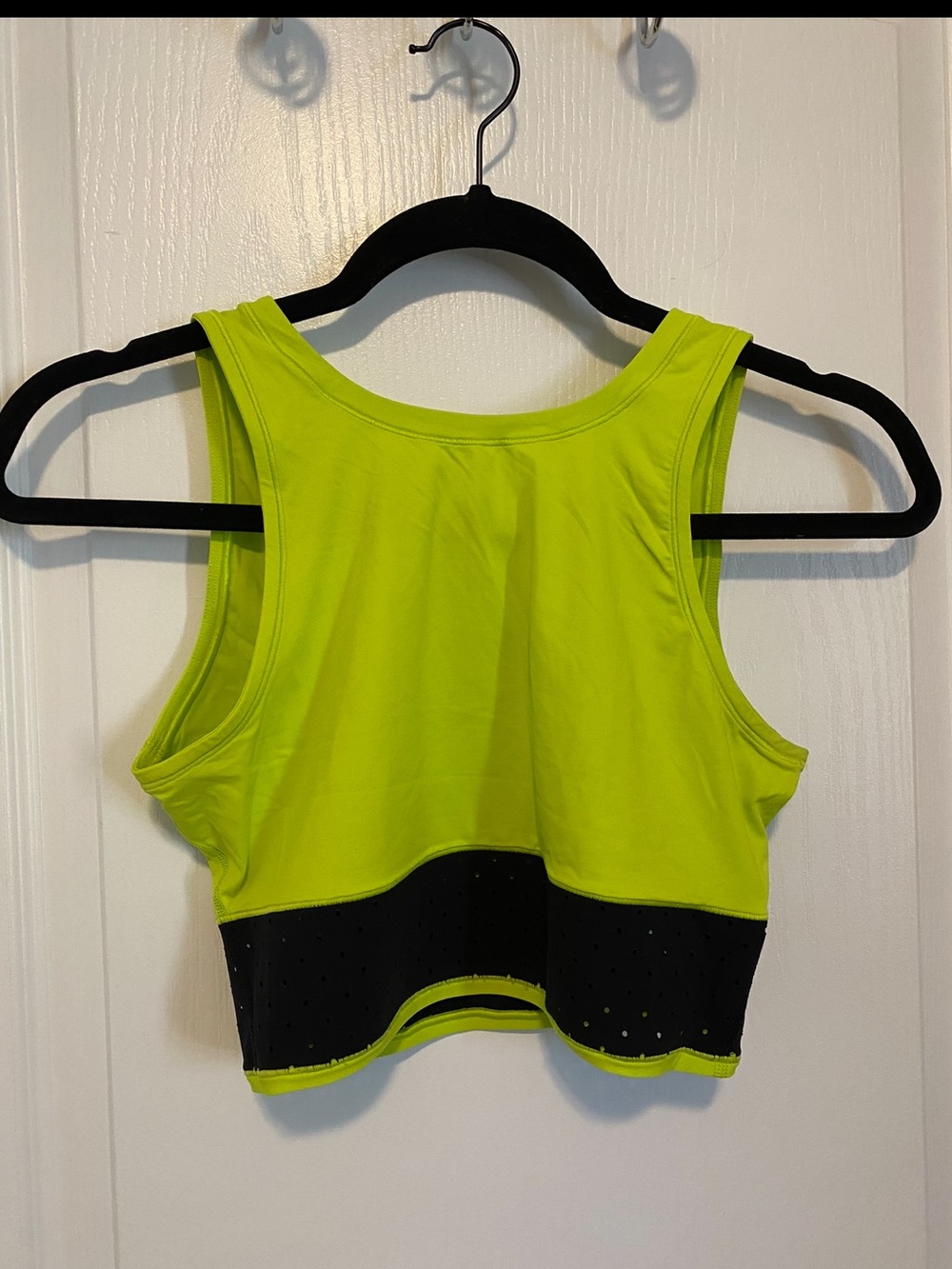 lululemon athletica Neon Lime and Black Crop Tank